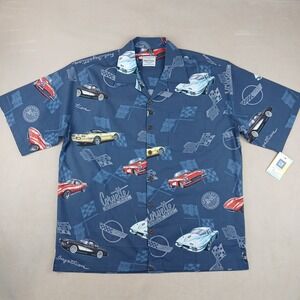 David Carey 2XL Mens Shirt NWT GM Corvette‎ Hawaiian Camp Rayon Blend 27x32